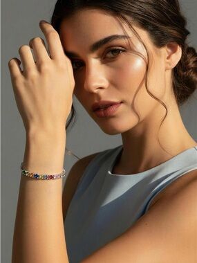 Elegant Multicolor Gemstone Bracelet - Women Jewelry